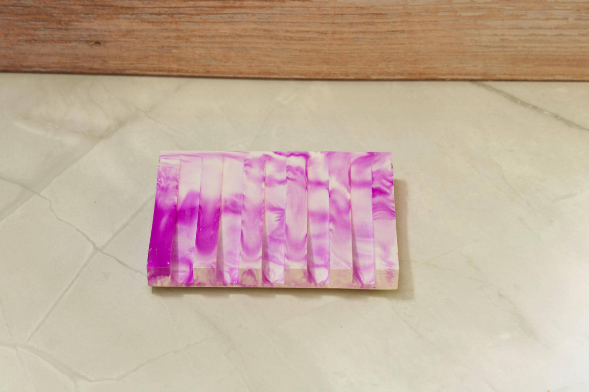 Modern Channeled Soap Dish  Lunar Soap Throne Eco-Resin Bathroom Countertop Organizer, Marbled Jewelry Trinket Plate, Sculptural Soap Holder