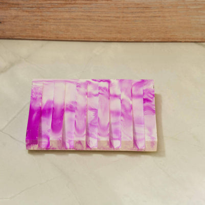 Modern Channeled Soap Dish  Lunar Soap Throne Eco-Resin Bathroom Countertop Organizer, Marbled Jewelry Trinket Plate, Sculptural Soap Holder