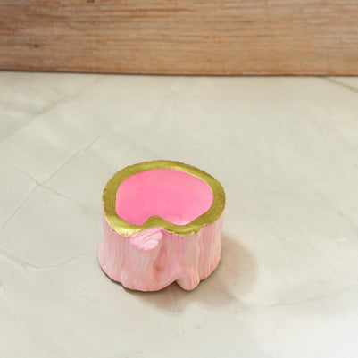 Modern Tree Stump Vanity Jar  Eclipse Storage Spire EcoResin Bathroom Countertop Apothecary Canister Marbled Makeup Brush Cotton Swab Holder