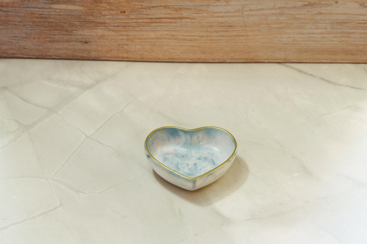 Modern Lotus Ring Dish - Nebula Sanctuary Basin Eco-Resin Bathroom Countertop Jewelry Bowl, Marbled Pastel Trinket Display Plate