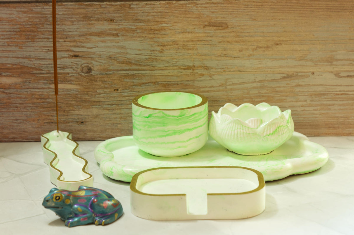 Custom Eco Resin Vanity Set Builder - Build Your Own 5pc Bathroom Set, Pick Your Colorway & Vessels - The Signature Series Vanity Ensemble