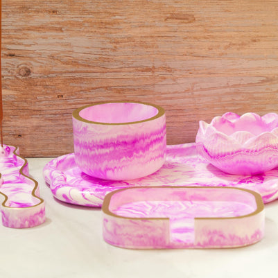 Custom Eco Resin Vanity Set Builder - Build Your Own 5pc Bathroom Set, Pick Your Colorway & Vessels - The Signature Series Vanity Ensemble