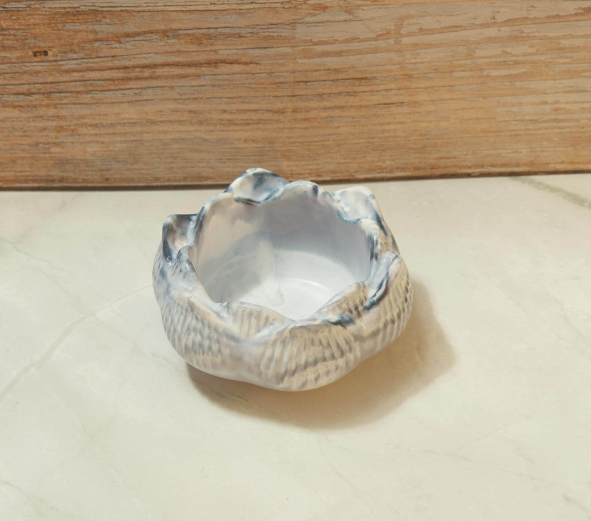 Sculptural Eco-resin Lotus Flower Bowl - Marbled Stone Ring Dish Catchall, Decorative Candle Catchall- Signature Series Lotus Bowl