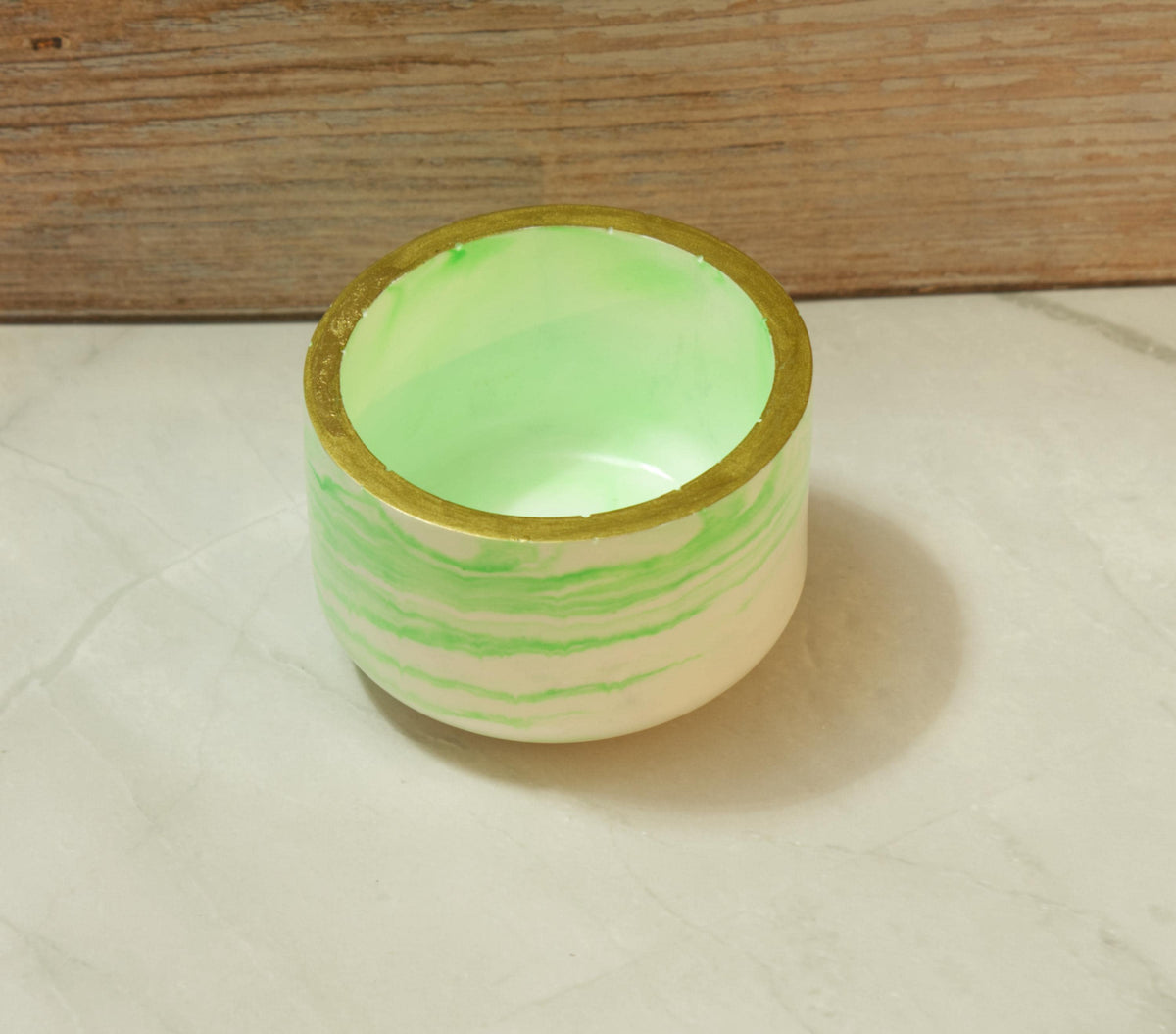 Luxury Eco-Resin Makeup Brush Holder Cup - Marbled Vanity Jar, Open Top Canister Organizer.