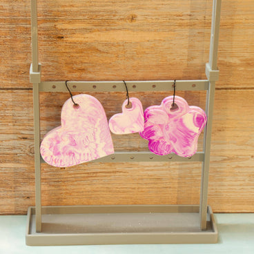 Hand Poured Eco Resin Pet Remembrance Ornaments Set of 3 | Marbled Stone Paw Print Christmas Keepsakes | Dog Cat Memorial Ornament Gift Pack