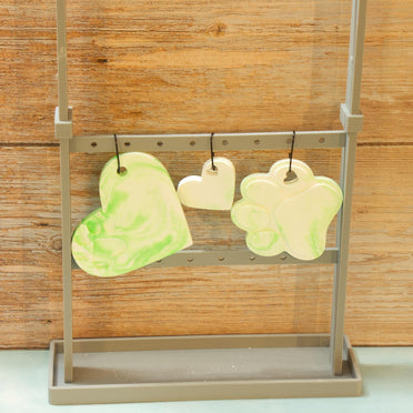 Hand Poured Eco Resin Pet Remembrance Ornaments Set of 3 | Marbled Stone Paw Print Christmas Keepsakes | Dog Cat Memorial Ornament Gift Pack