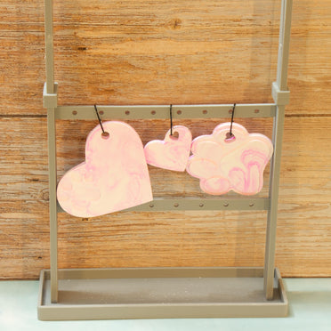 Hand Poured Eco Resin Pet Remembrance Ornaments Set of 3 | Marbled Stone Paw Print Christmas Keepsakes | Dog Cat Memorial Ornament Gift Pack