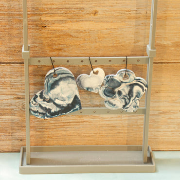 Hand Poured Eco Resin Pet Remembrance Ornaments Set of 3 | Marbled Stone Paw Print Christmas Keepsakes | Dog Cat Memorial Ornament Gift Pack