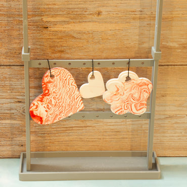Hand Poured Eco Resin Pet Remembrance Ornaments Set of 3 | Marbled Stone Paw Print Christmas Keepsakes | Dog Cat Memorial Ornament Gift Pack